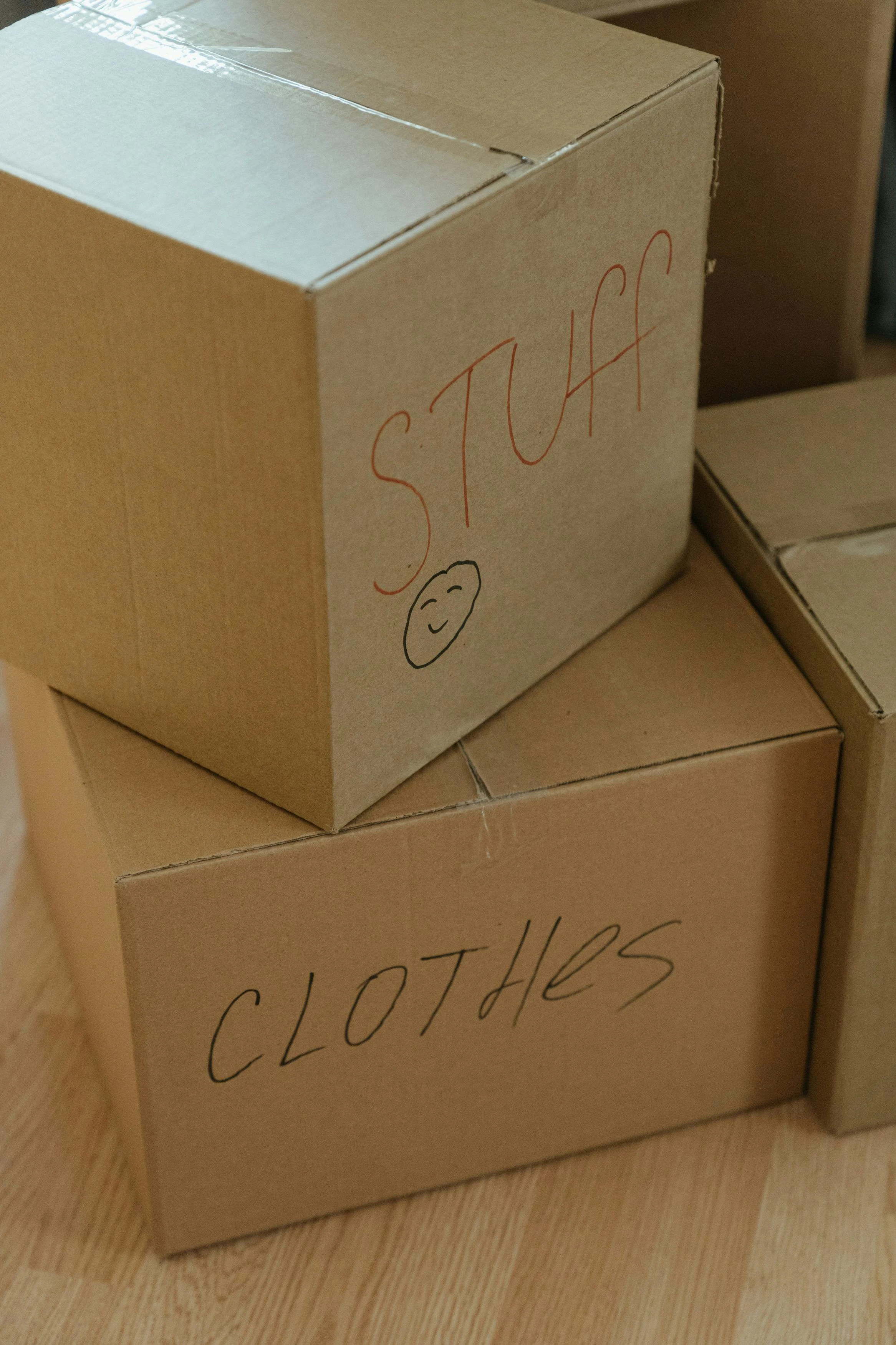 Mover carrying boxes into a home